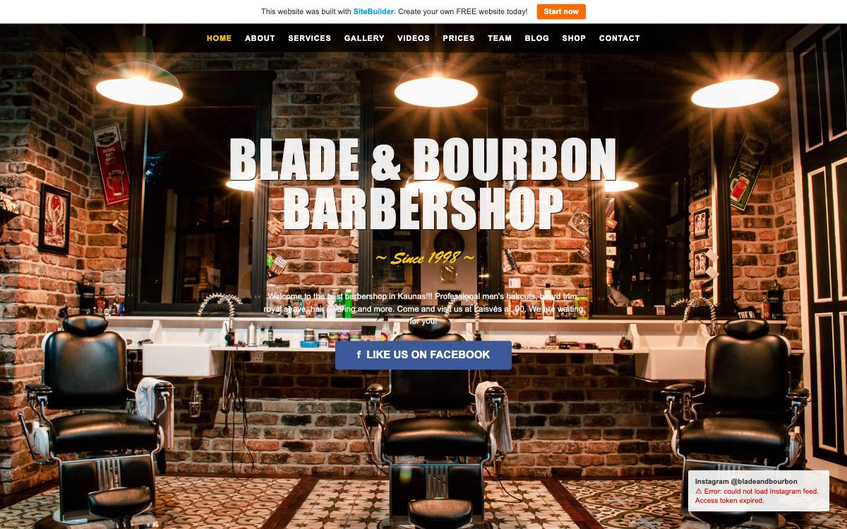 Blade & Bourbon – senoji svetainės versija