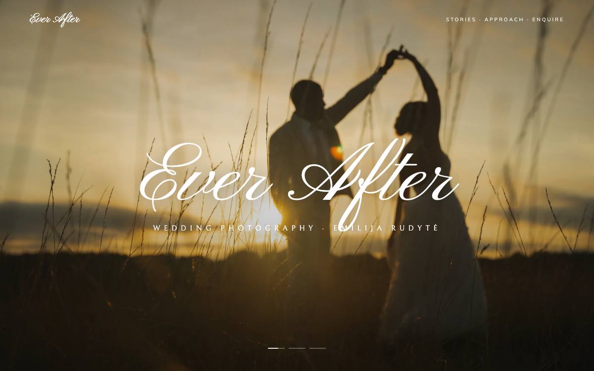 Ever After – svetainės dizaino pavyzdys