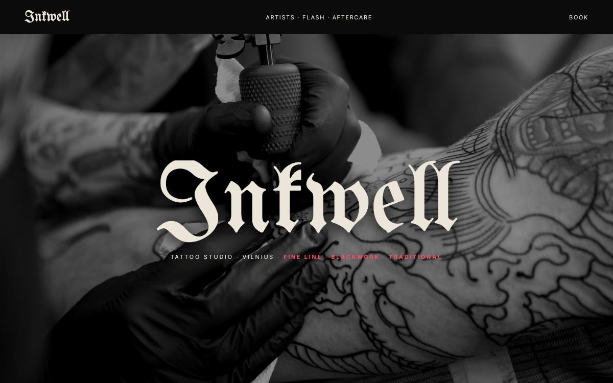 Inkwell – svetainės dizaino pavyzdys