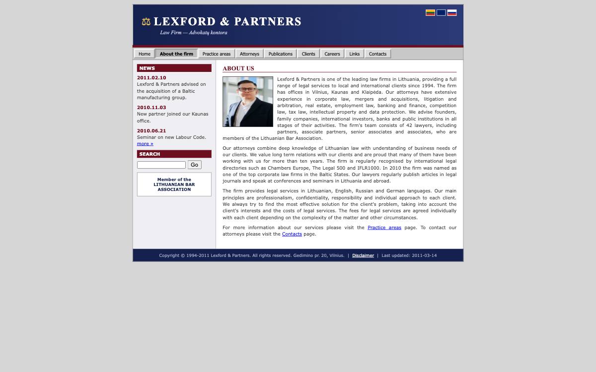 Lexford & Partners – senoji svetainės versija