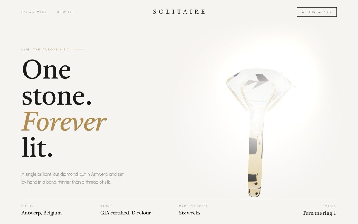 Solitaire – svetainės dizaino pavyzdys