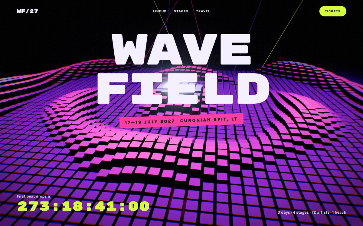 Wavefield – svetainės dizaino pavyzdys