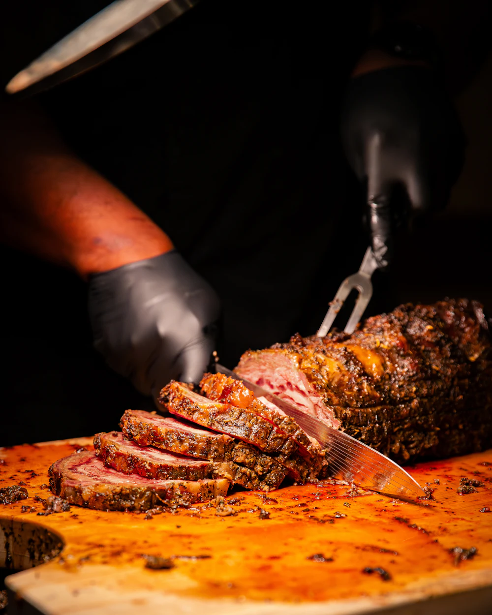 Butcher at work