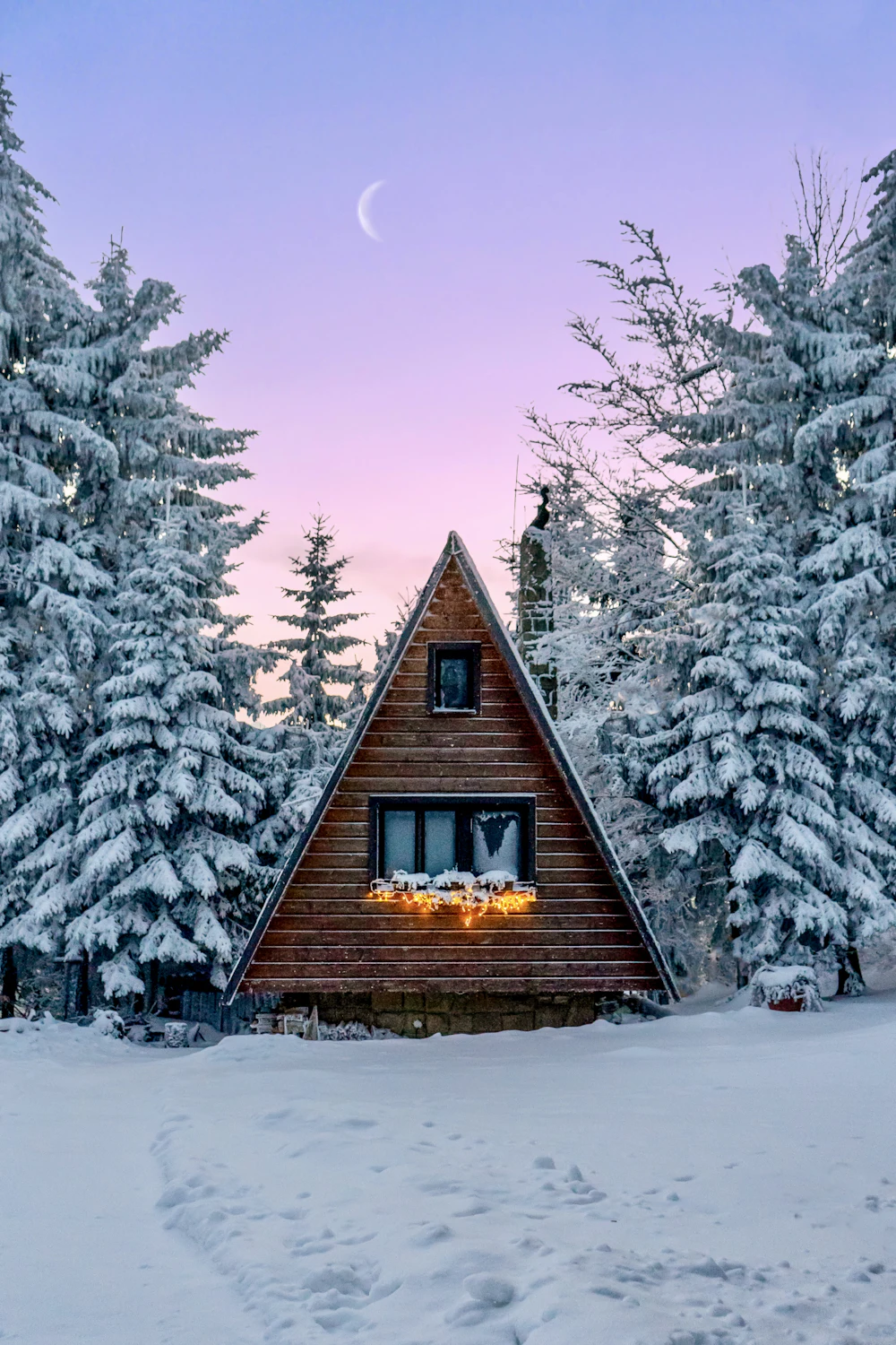 Snowy cabin