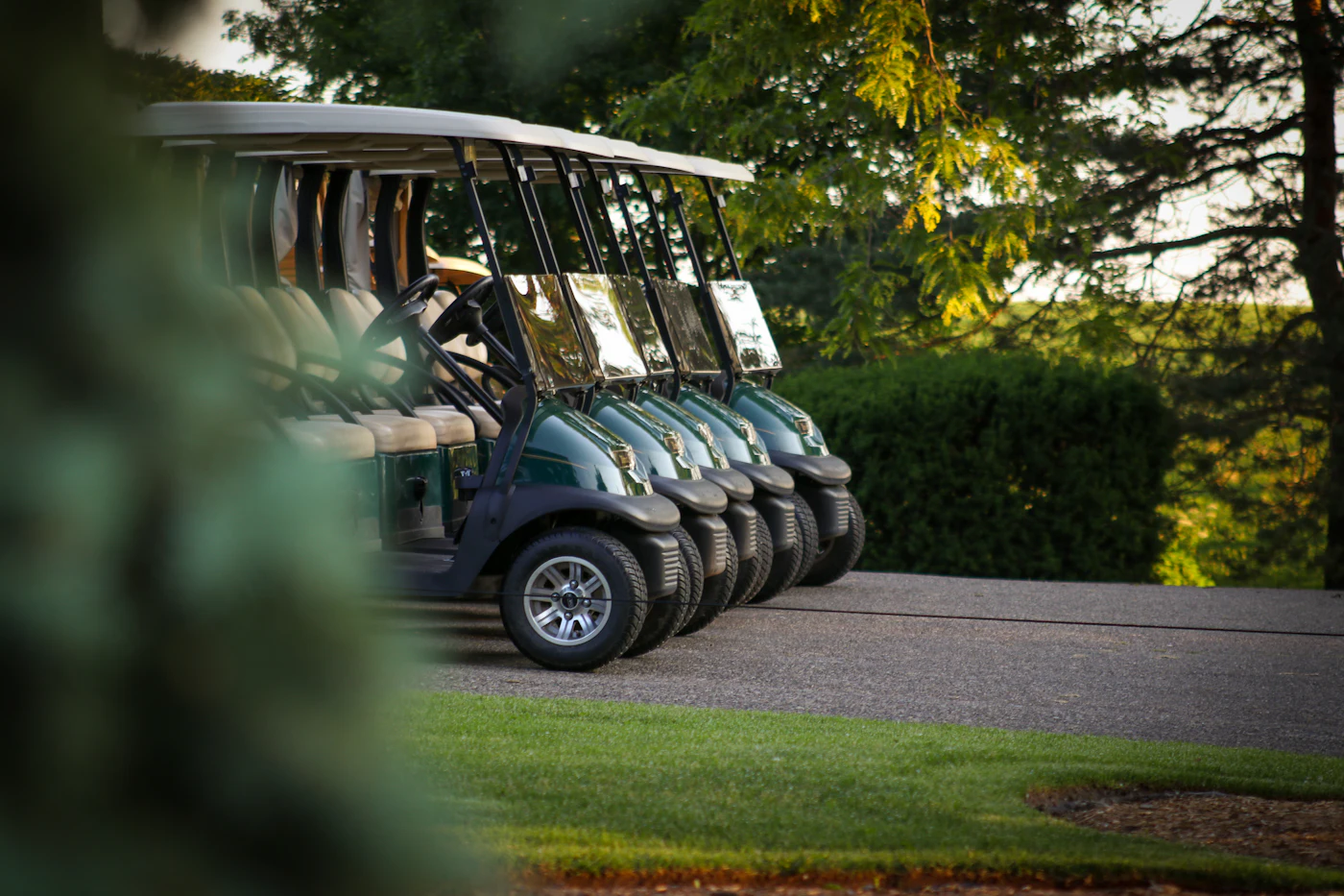 Golf carts at the clubhouse