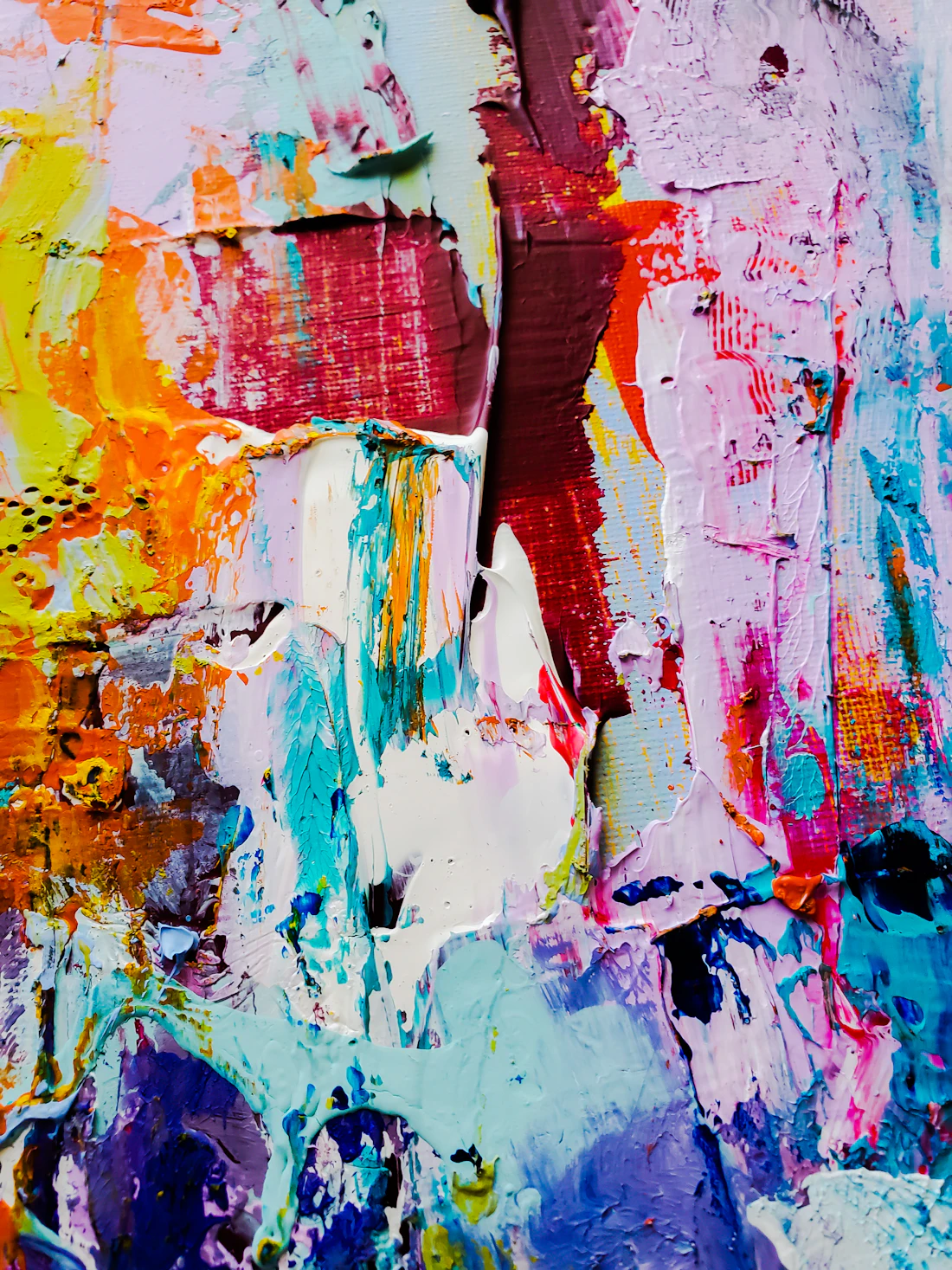 Red, blue and yellow abstract painting