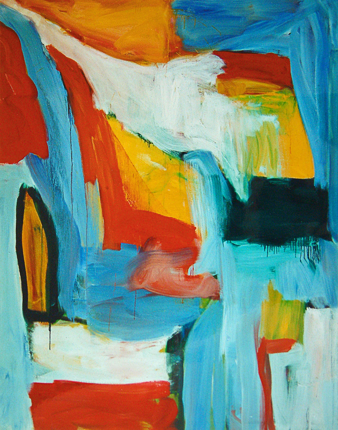 Abstract painting in warm colours
