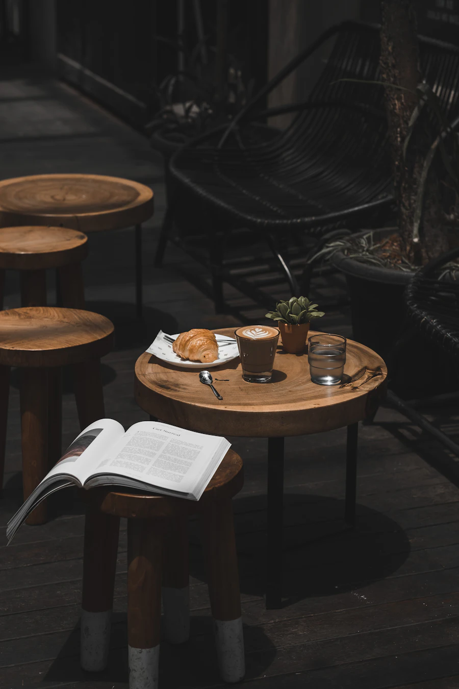Book and croissant