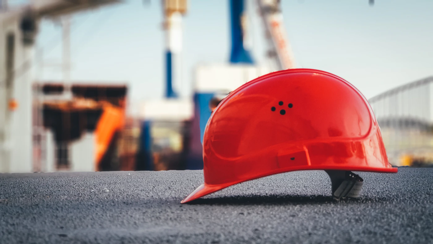 Hard hat on site