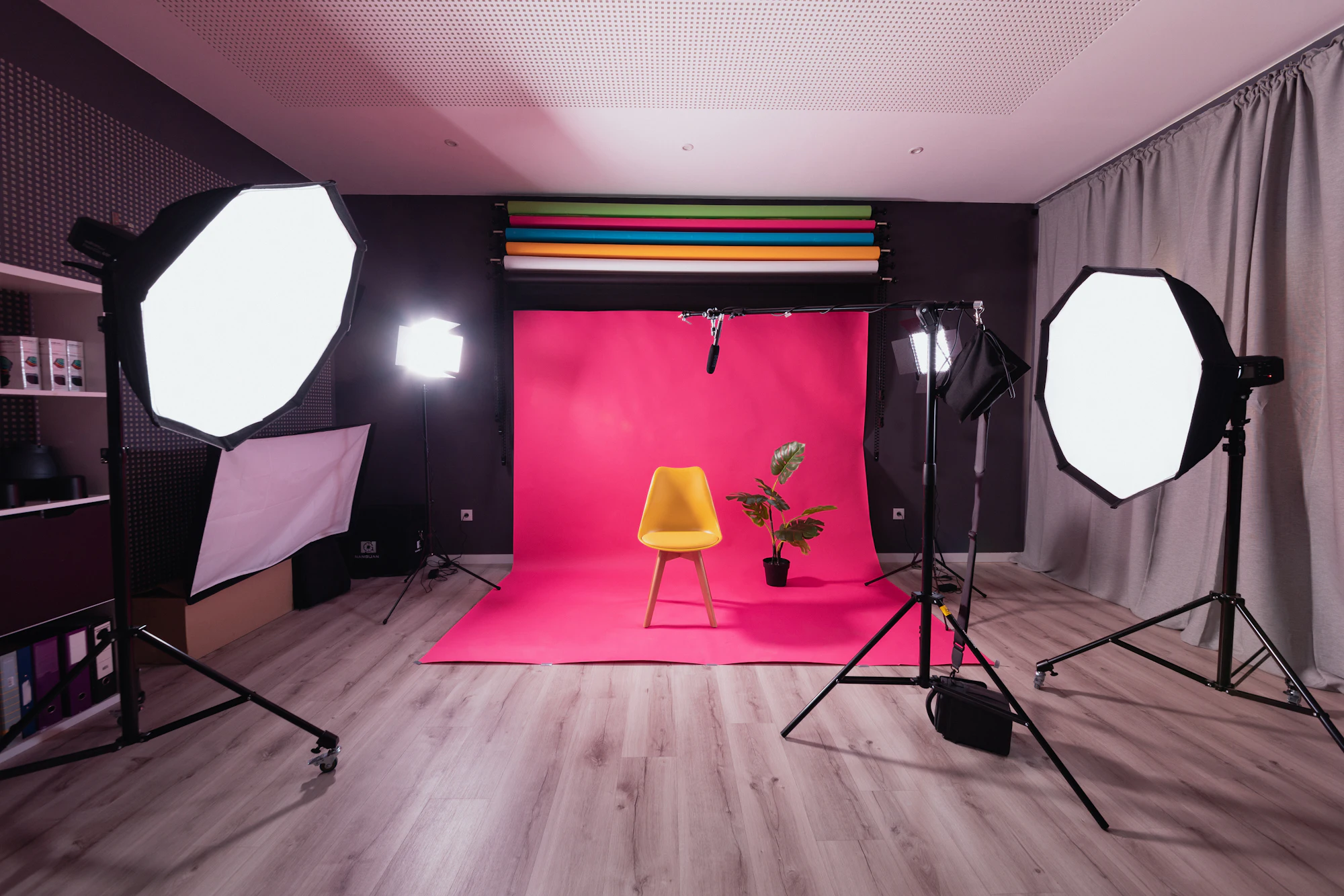 Studio with pink backdrop