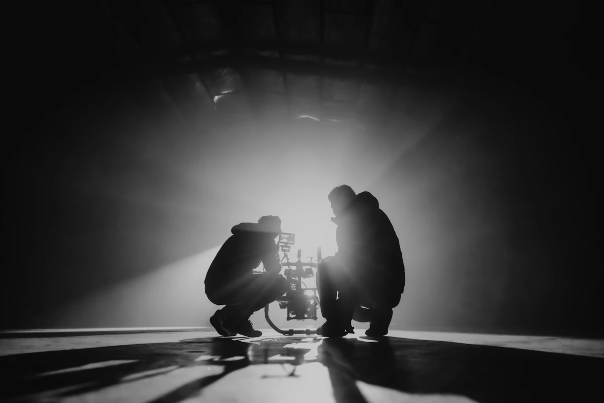 Crew in silhouette