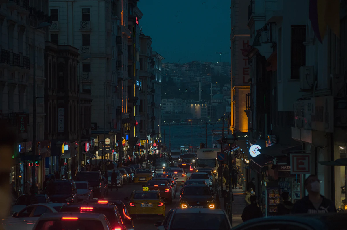 City traffic at night