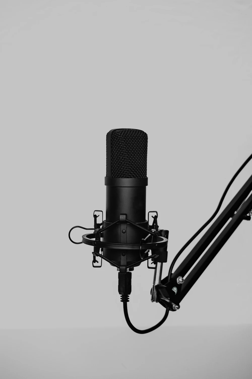 Condenser microphone on a boom
