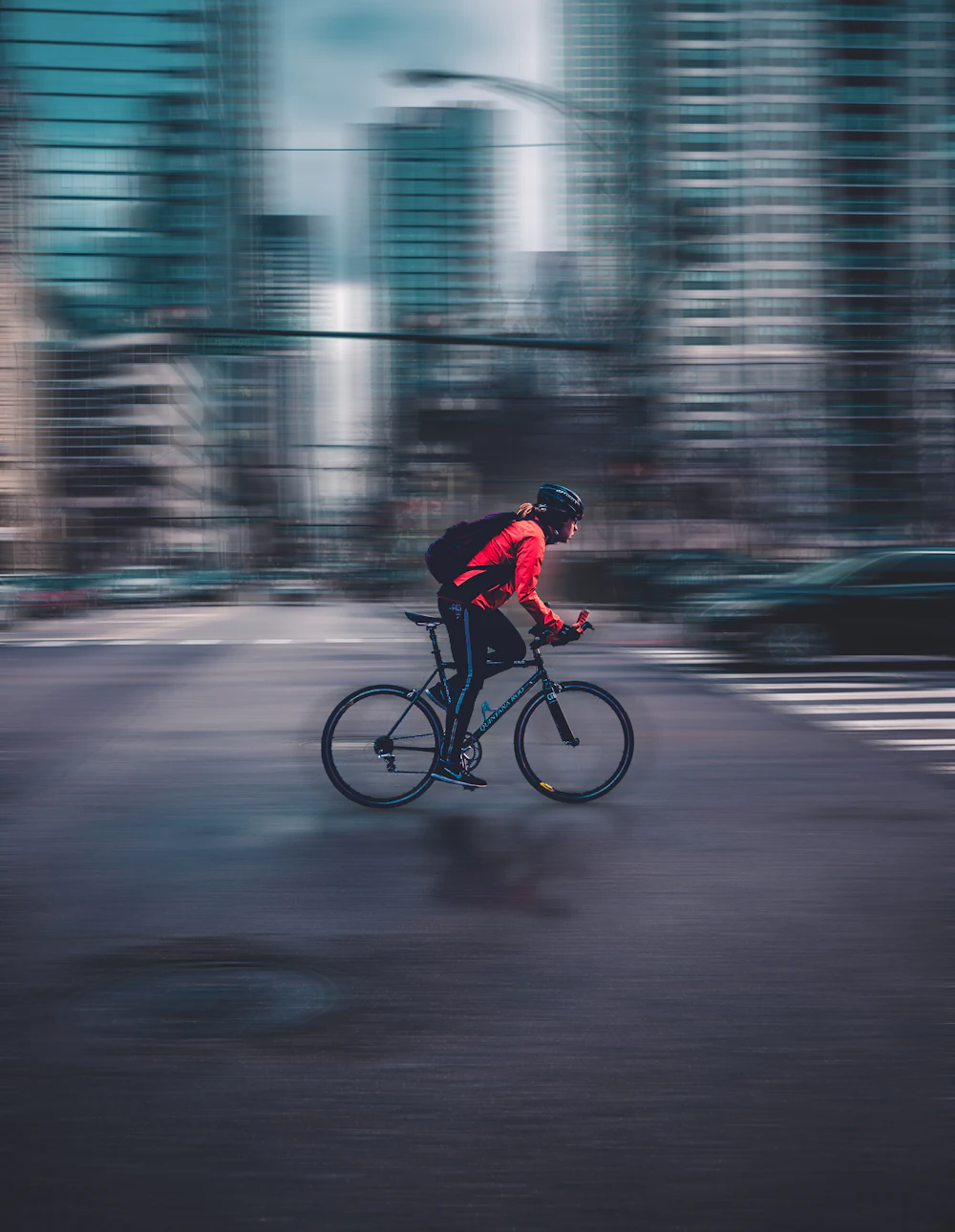 Riding through the city
