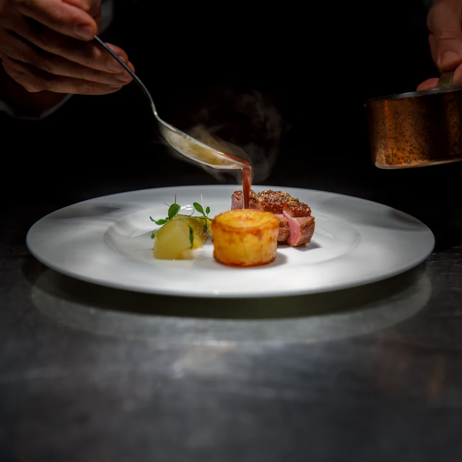 Steak with sauce